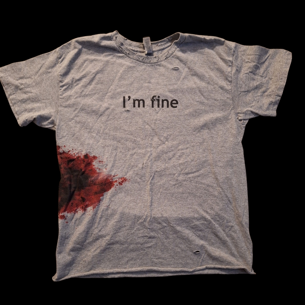 Gildan Gray 'I'm Fine' Graphic Tee